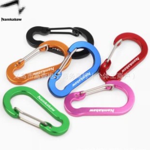 No.5 steel wire gourd type mountaineering buckle aluminum alloy outdoor mountaineering buckle crushed steel wire buckle printed LOGO hanging buckle