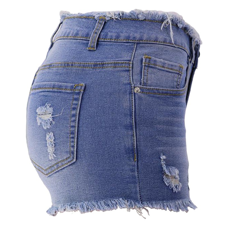 Jeans de Mujer Estilo Americano, Primavera/Verano, Nuevos, Elásticos, Rotos, con Cierre y Flecos, Más Vendidos