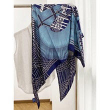 双马织情 高档丝毛围巾女秋冬季真丝羊毛三角巾保暖披肩两用女