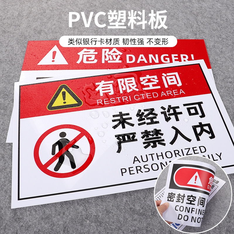 Limited Space Signage, Safety Work Area Risk Point Notification Sign, No Entry Sign, Confined Space Warning Sign