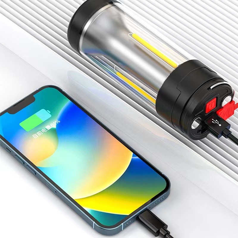 Lámpara de camping al aire libre de larga duración camping magnet tent light multifuncional advertencia de emergencia antorcha de carga impermeable