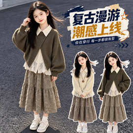 女童韩系秋套装2026秋季新款儿童森系文艺衣服中大童超好看秋装