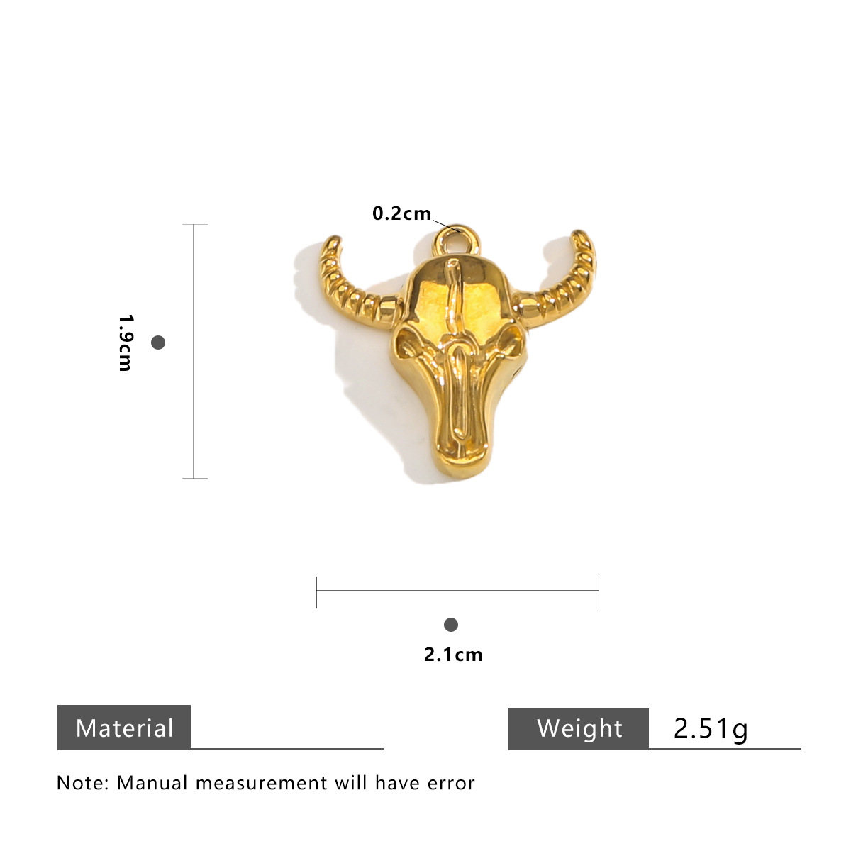 15g Weight 0.03µm Gold Plating Thickness PVD Coated Gold Plating Process Pendant Jewelry Making Type 18K Real Gold Plated Plating Material 5 PCS/Package Quantity 304 Stainless Steel Material Horns Pattern Cute, Classic Style Style 5 PCS/Package 304 Stainless Steel Horns Polished Pendant DIY Ornament Accessories 5