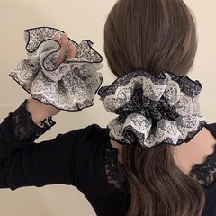 4層モデル！レース小花柄ヘアゴム～レトロフレンチ高級スカート花つぼみボールヘアロープ