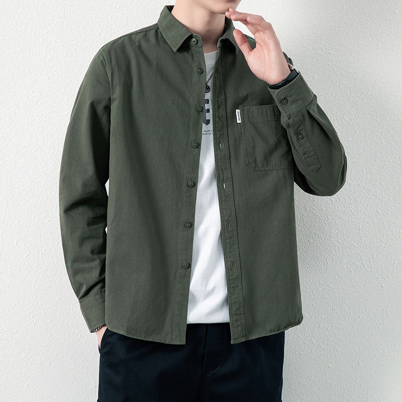 Men's shirt, new spring and autumn long-sleeved men's loose jacket, casual youth all-matching top clothes Men's shirt, new spring and autumn long-sleeved men's loose jacket, casual youth all-matching top clothes