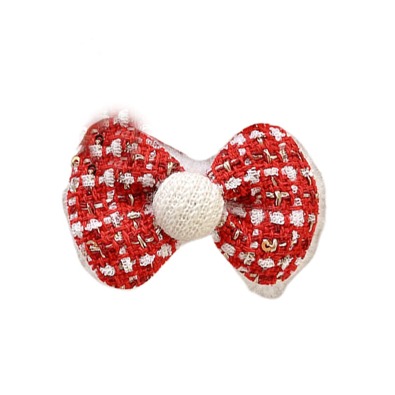 Invierno lindas flores arco clip para el cabello niñas broche clip lateral tocado rojo de Año Nuevo clip para el cabello roto