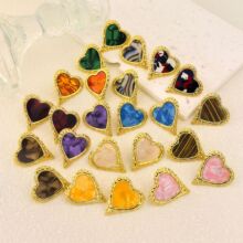 跨镜法式复古不锈钢爱心耳环轻奢小众高级感耳钉时尚百搭钛钢耳饰