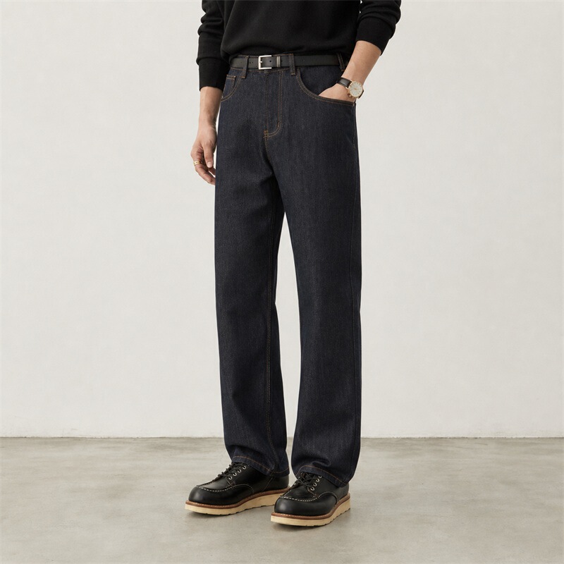 Men's straight-leg jeans, slim-fit high-quality men's pants, versatile casual business commuter pants, loose old money style Men's straight-leg jeans, slim-fit high-quality men's pants, versatile casual business commuter pants, loose old money style