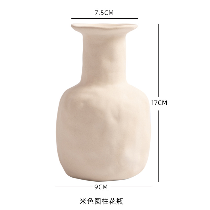 베이지 원통형 꽃병