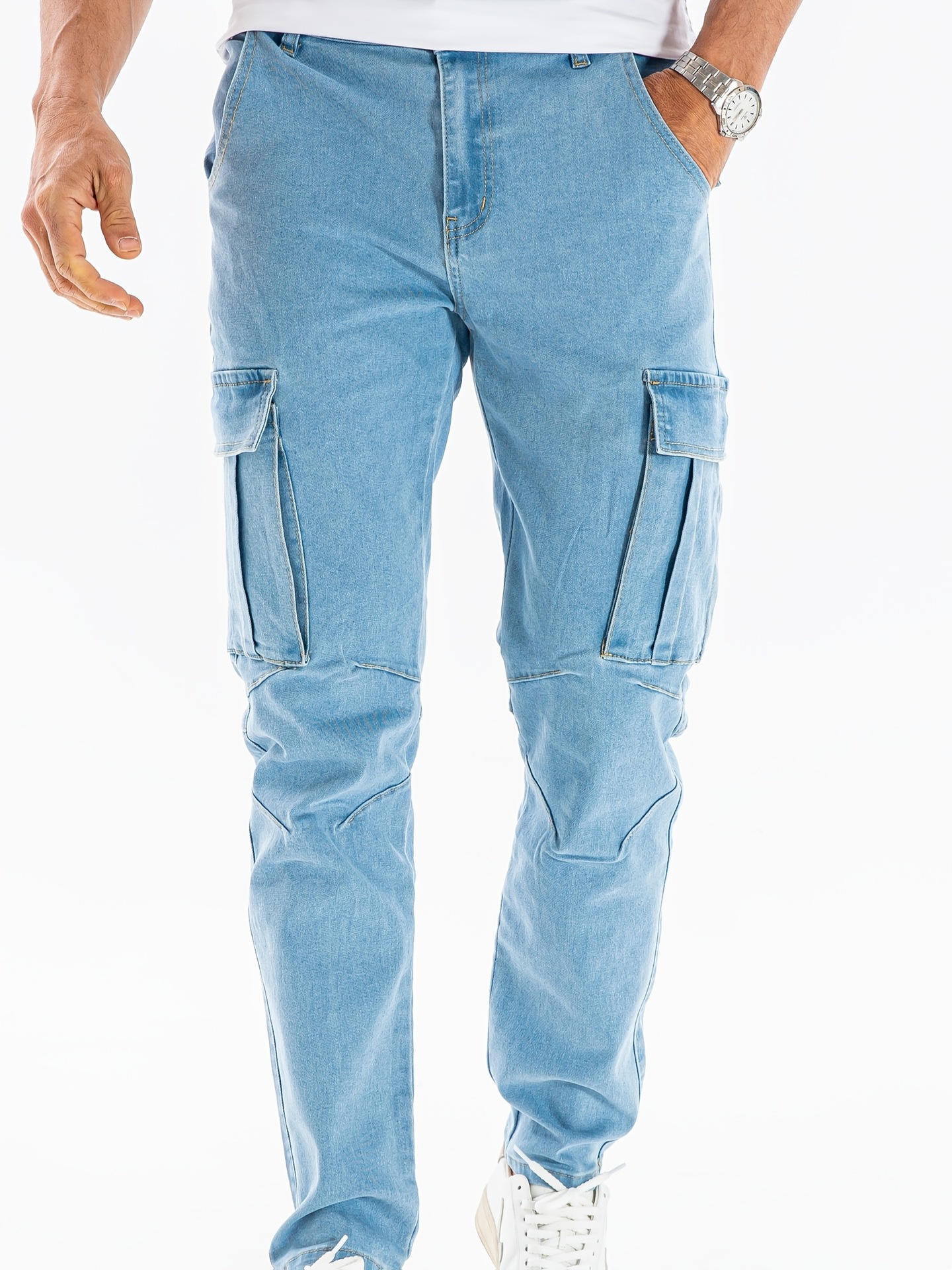 Men's Skinny Jeans Versatile With Side Pockets For Men_voghion.com