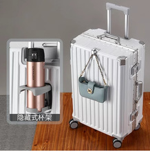 新款行李箱ins网红铝框万向轮旅行箱登机箱20寸皮箱拉杆箱男 女