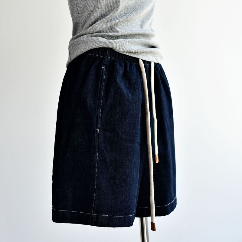 [Cotton and Linen Shorts] New Summer Style Women's Loose-Fitting Cotton and Linen Woven Denim Blue Denim Shorts for Women