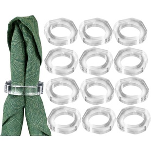 Transparent Acrylic Wedding Party Napkin Ring Napkin Holer Family Party Dining Table Desktop Decoration