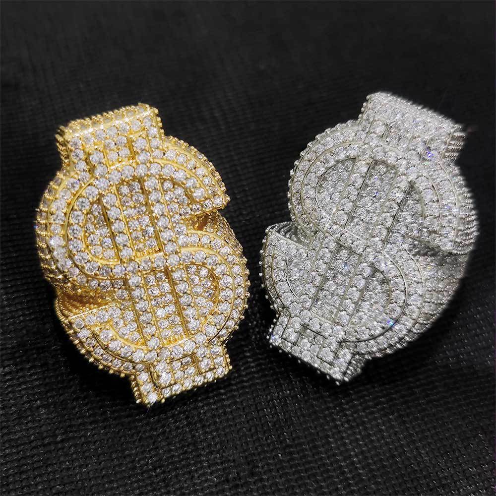 ring with stone with zircon hip-hop style