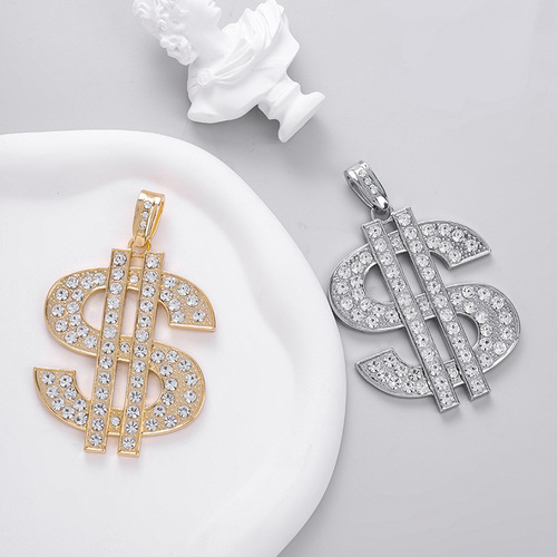 European and American popular hip-hop jewelry HIPHOP dollar bill pendant necklace hip-hop men's necklace pendant