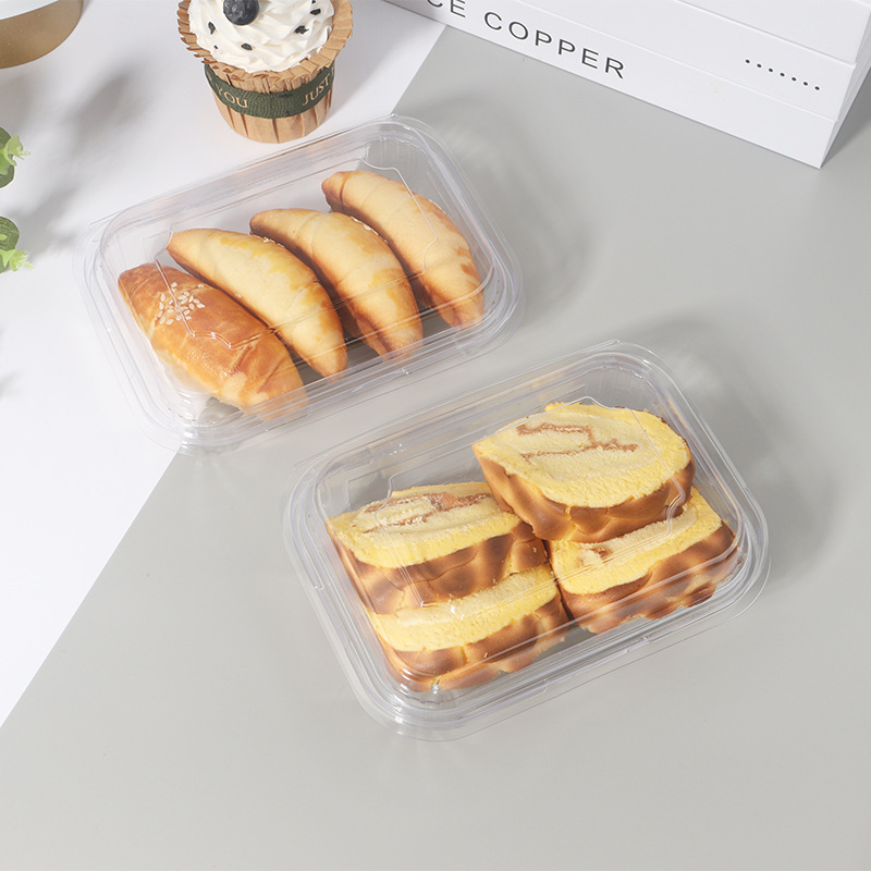 Wholesale rectangular all -transparent and thick bread box Old cream…