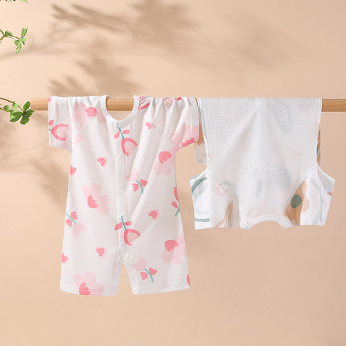 Baby onesie short-sleeved suit for infants and toddlers, baby summer clothing, kids 0-6-12 months, summer newborn thin pajamas