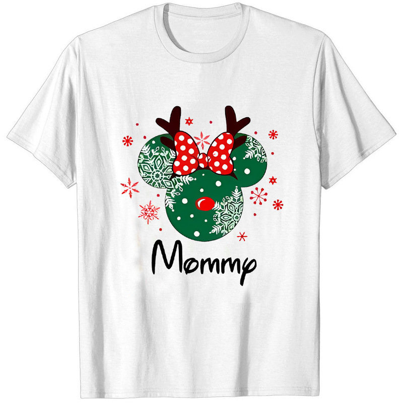 Cross-border European and American Shopping T-shirt Parent-child T-shirt Foreign Trade T-shirt Holiday T European and American Mickey Minnie Family Matching T-shirt