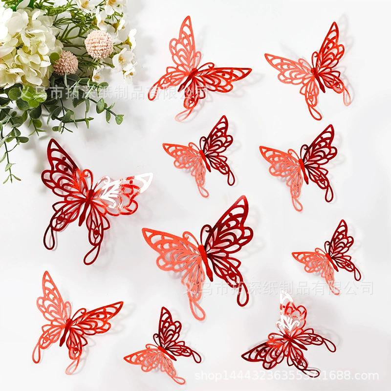 Серебряные трехмерные двусторонние металлические украшения на стену, 3D