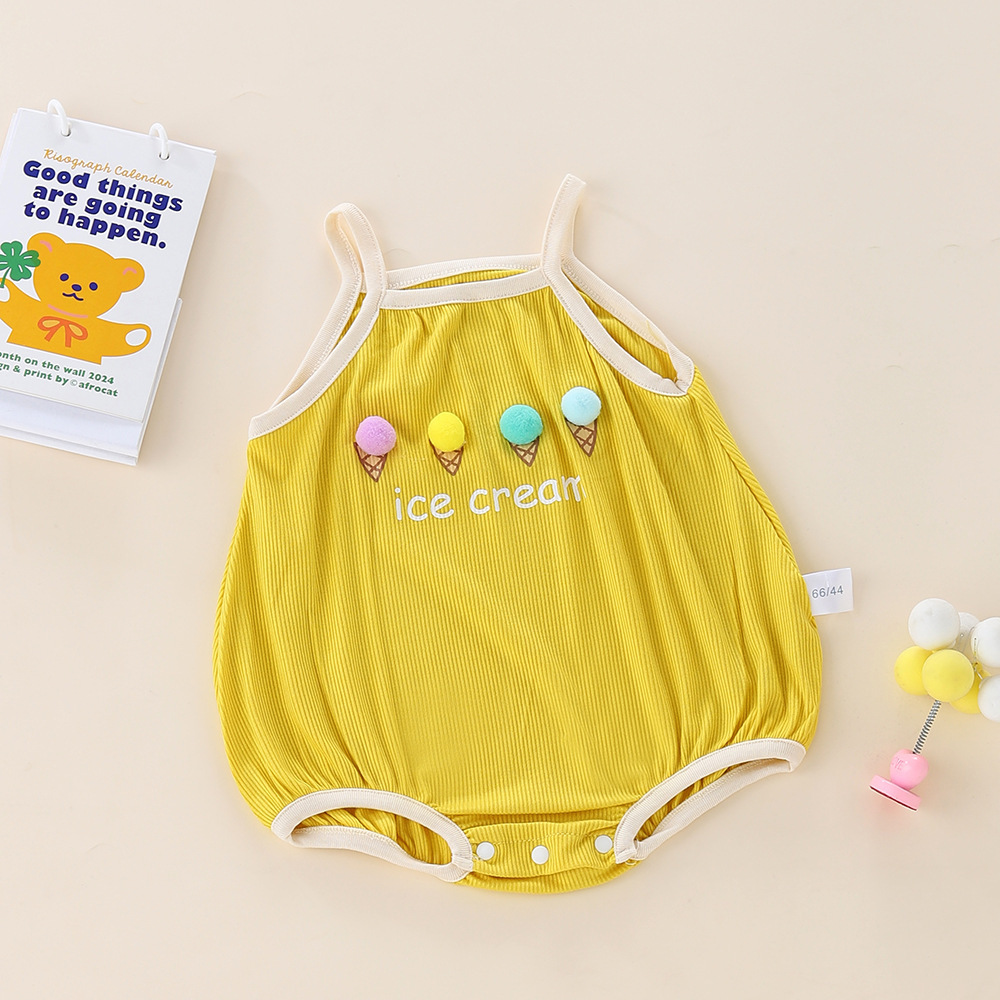 Bebé femenino lindo verano incluso ropa de cuerpo de Ha nuevos tirantes para niños sin mangas 0-2 años