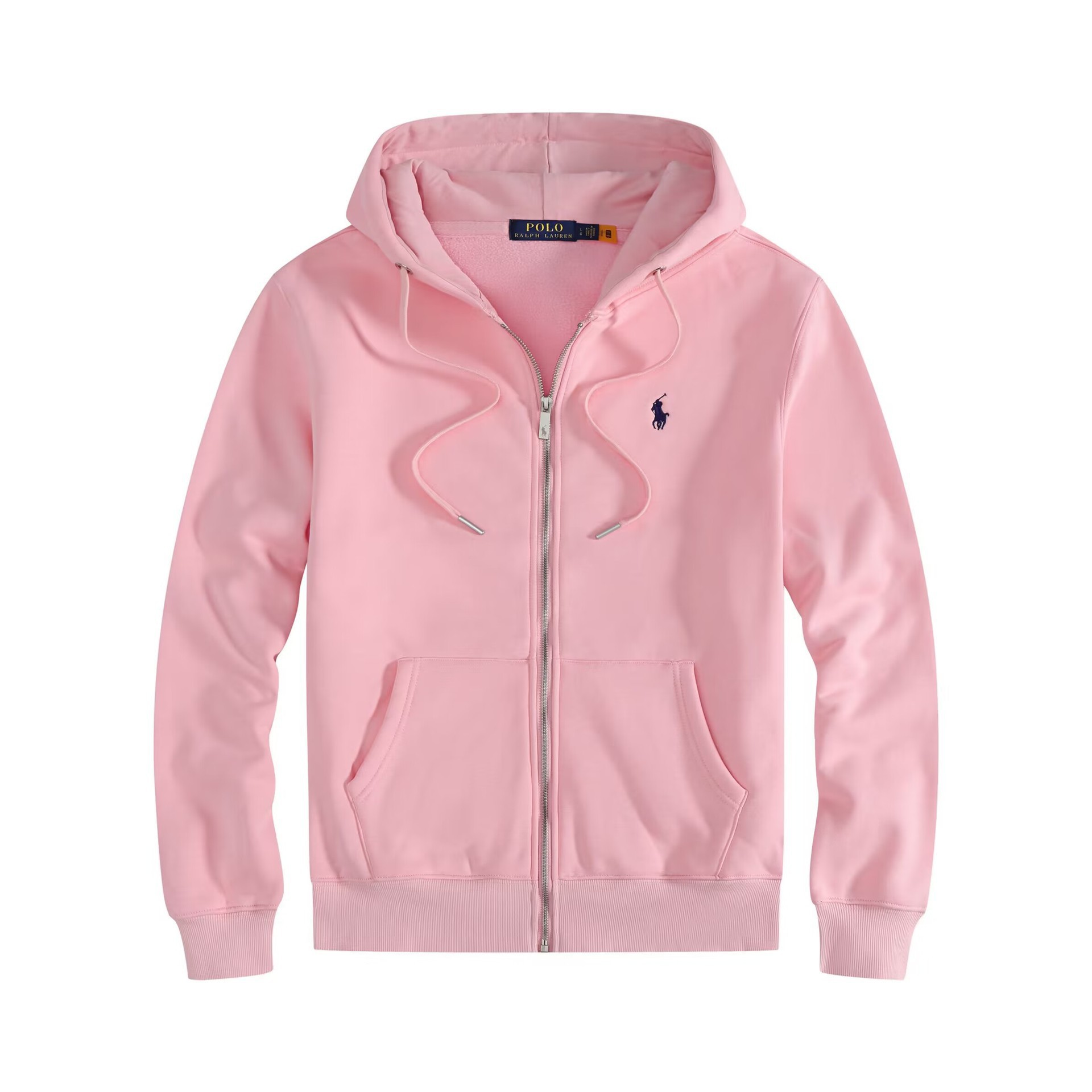 Zipper pink navy label