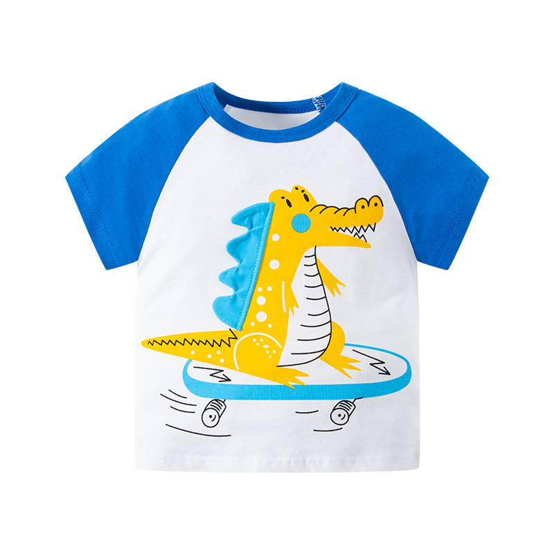 Ropa para niños coreanos al por mayor verano nuevo niño dibujos animados camiseta de manga corta ropa para niños top de bebé fuente transfronteriza