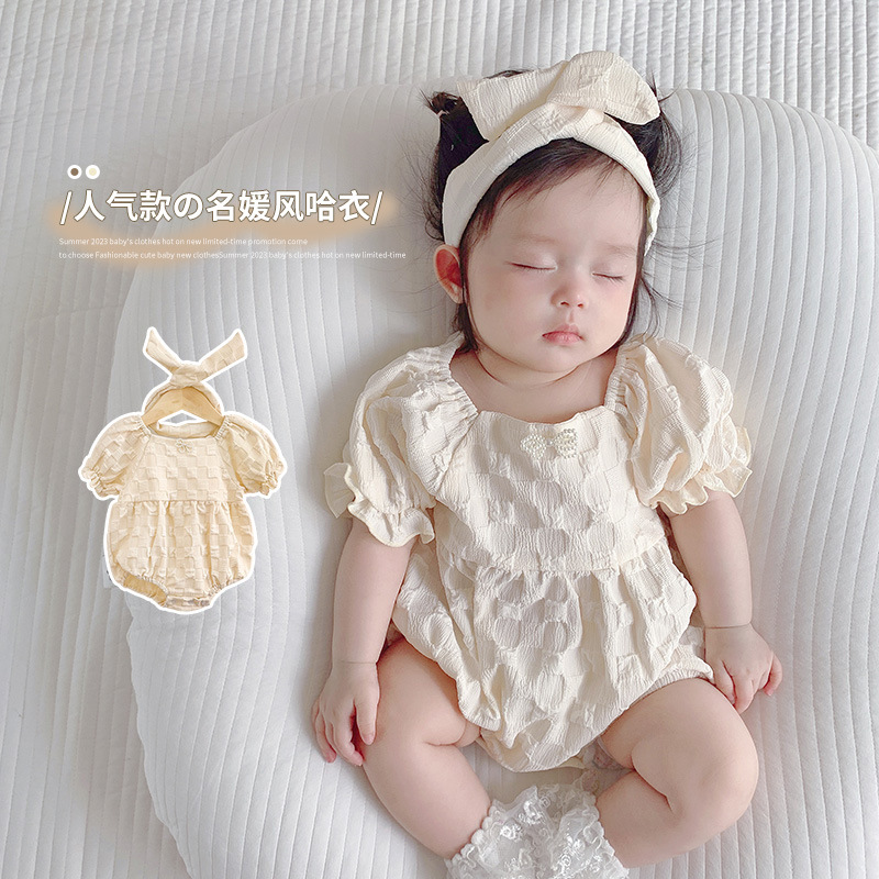 Baby Summer Clothes, Newborn Full-Month Clothes, Baby Girl Jumpsuit, Princess Super Cute Summer Clothes, Thin Summer Clothes