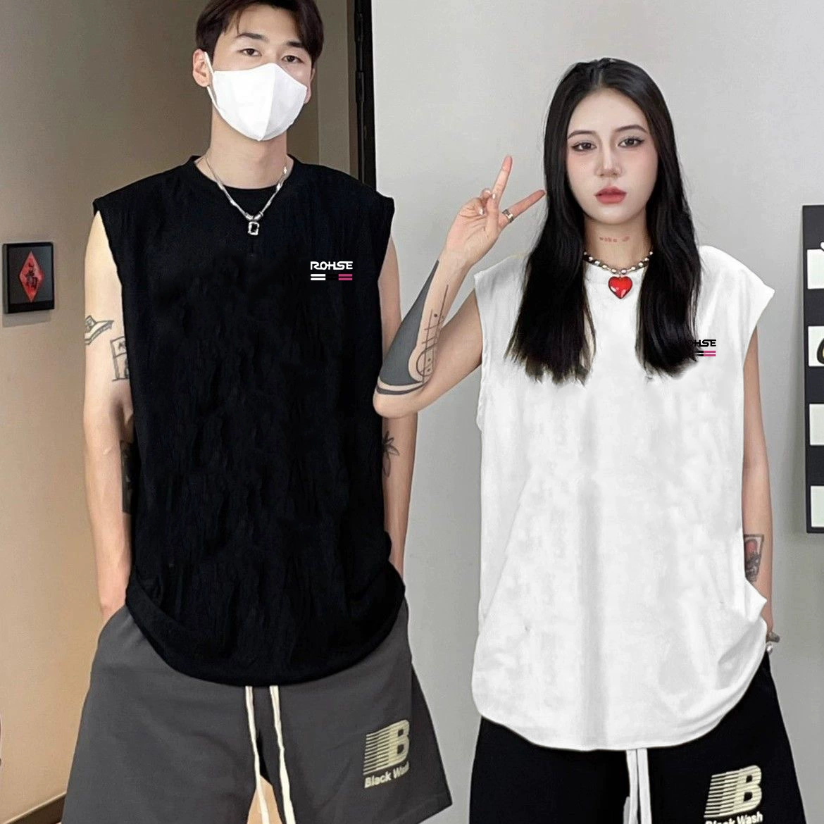 Модный безрукавный топ-футболка 2025 года с круглым вырезом, мужской спортивный жилет для фитнеса, унисекс, для пар