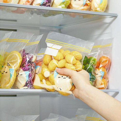 Food-grade self-sealing moisture-proof fruit and vegetable vacuum-sealed bag with double reinforcement, cosmetic dividing storage bag with date marking