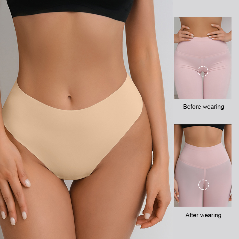 外贸大码无痕防尴尬丁字裤女不夹臀性感运动瑜伽防骆驼趾内裤冰丝