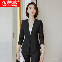 2023新款布萨龙busalong女长袖职业西服西裤正装套装工作服女8963