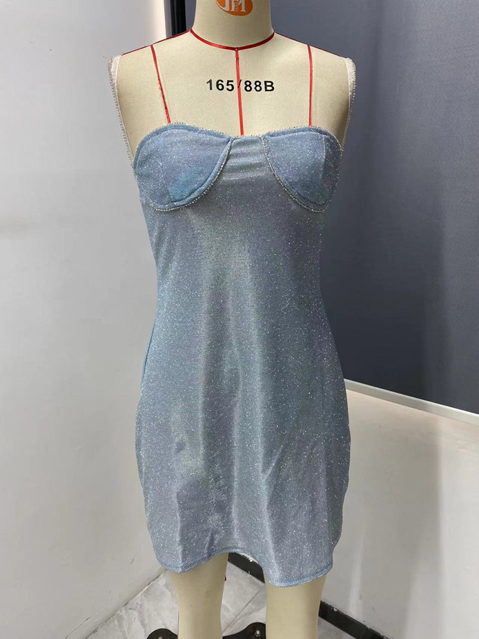 Women's Summer Elegant Strappy Solid Color Office Bodycon Dress