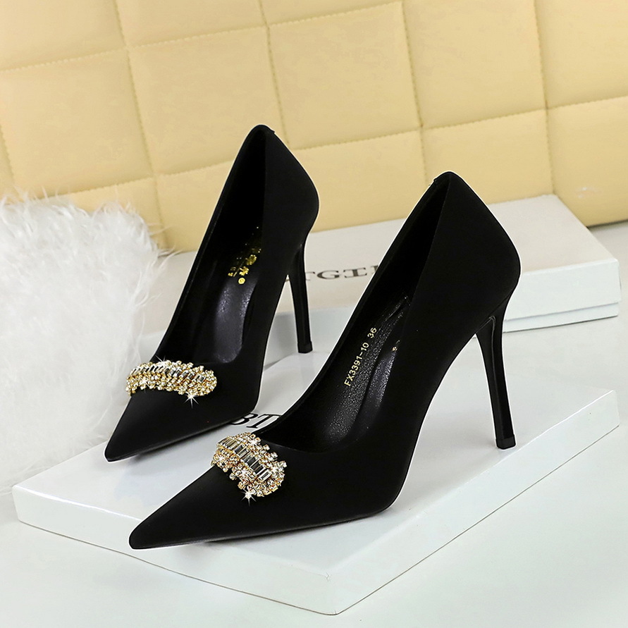 3391-K31 European American Style Fashionable Simple High-heeled Shoes With Thin Ultra-high Heels, Shallow Mouth, Pointed_vogvips.com