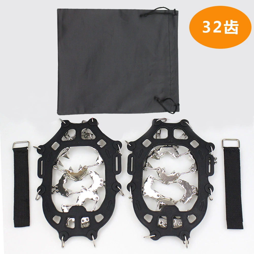 Новый открытый нержавеющая сталь 32 зуба Ледяной Коготь Альпинизм ледолазание Противоскользящий чехол для обуви походный Противоскользящий Снежный коготь противоскользящая цепь захват для льда