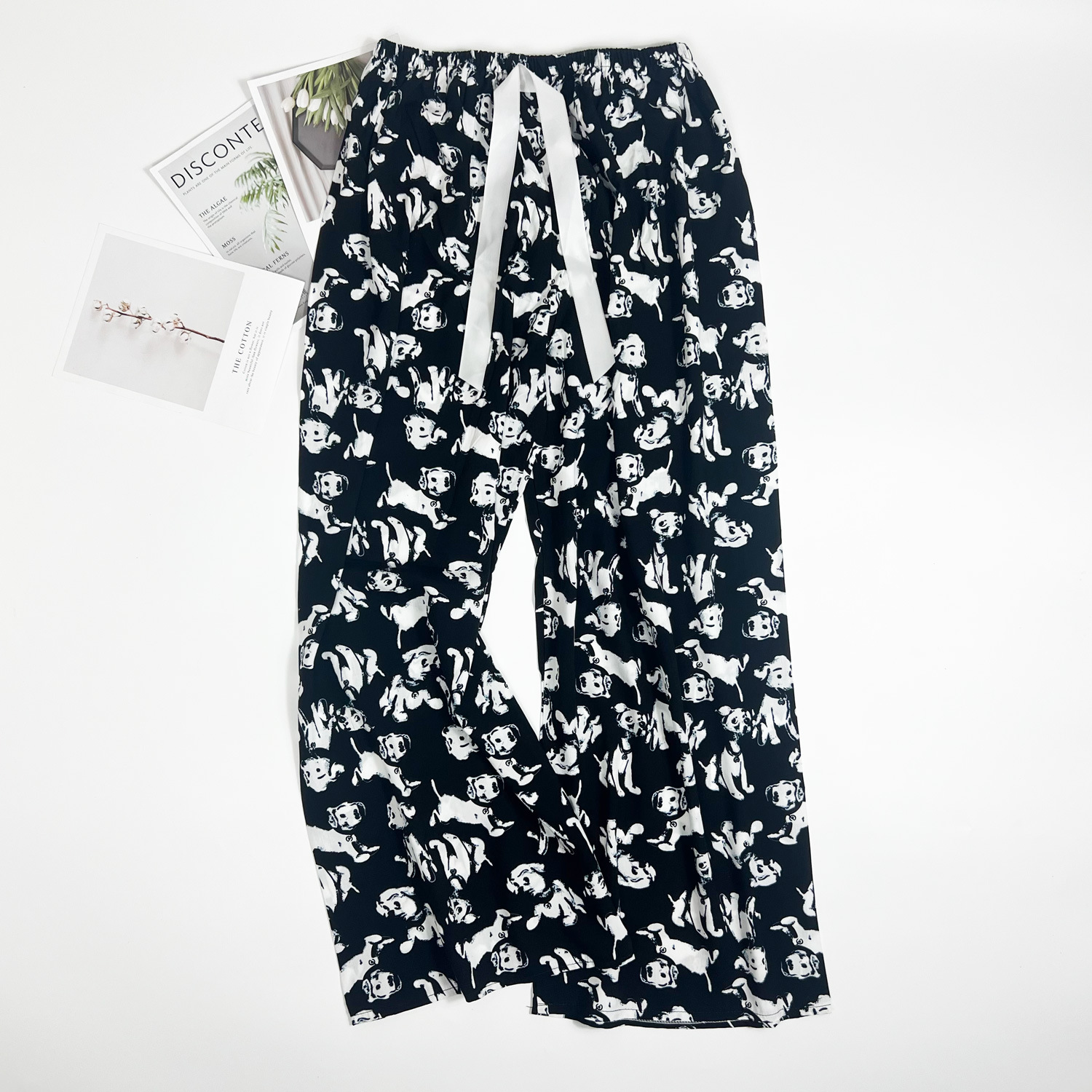 Pantalones de pijama de verano Source 45 de algodón y seda, pantalones anchos de nueve puntos para mujer, finos, talla grande, pantalones holgados para aire acondicionado, pantalones de playa