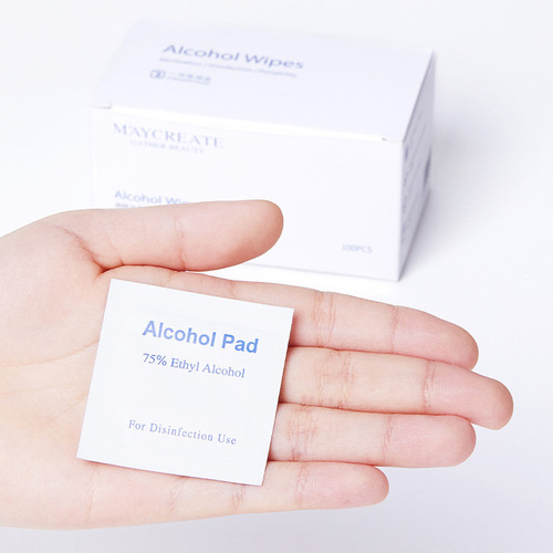 Disposable alcohol disinfectant wipes 75% alcohol cotton wrapped cotton pads for adults and students portable cleaning glasses wholesale