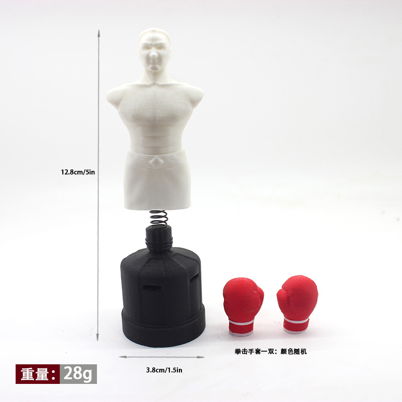 1: 12 muñeca casa muñeca decoración guantes de boxeo miniature modelo de bolsa de arena humanoide