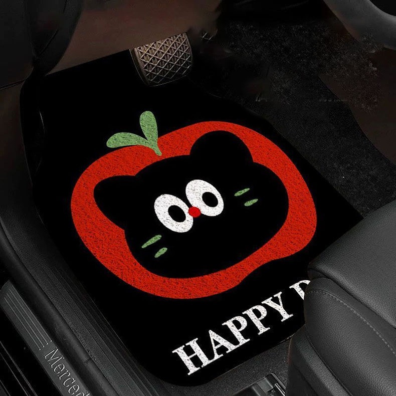 Cute cartoon anime creative silk loop car floor mat, mud-resistant, non-slip, durable, can be cut to size, easy to maintain, car floor mat