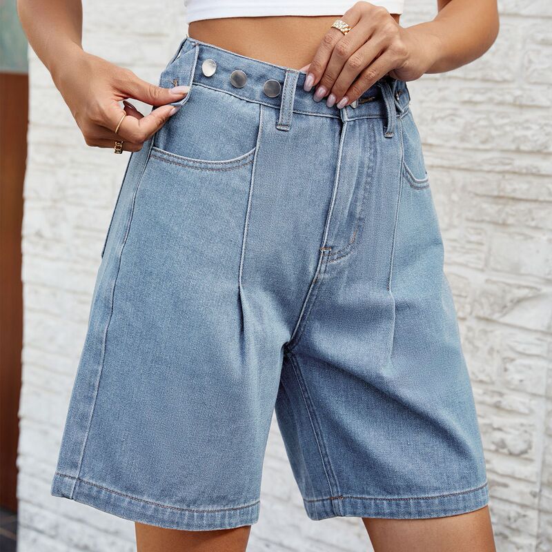 Europe and the United States cross-border foreign trade 2025 spring and summer new Amazon independent station washed waist adjustable Denim pants Europe and the United States cross-border foreign trade 2025 spring and summer new Amazon independent station washed waist adjustable Denim pants