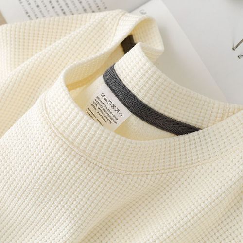 Men's Summer T-Shirt with Honeycomb Round Neck, Reverse Collar, Loose Fit, Plus Size, Ice Silk Thin Vintage Style