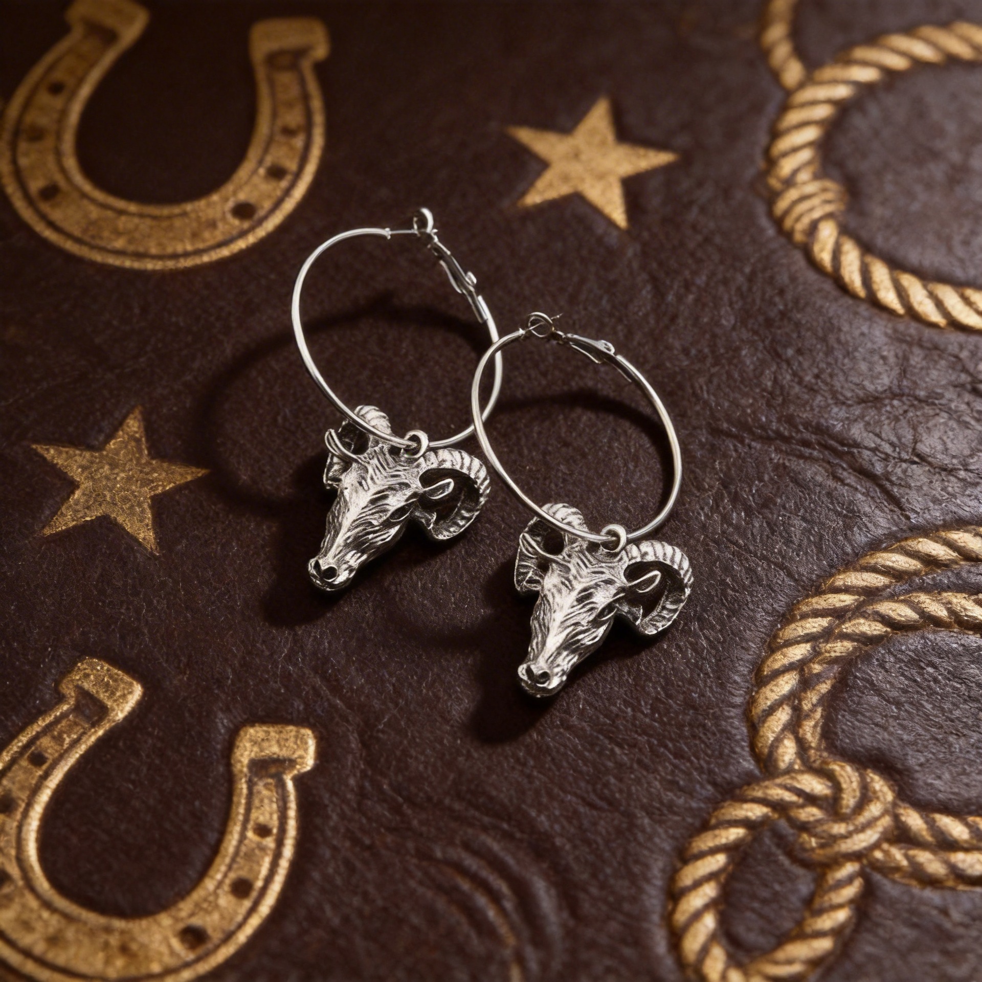European and American Fashion Creative Mysterious Cowboy Style Pendant Earrings Trendy Texture Personalized Bull Head Earrings Jewelry for Women