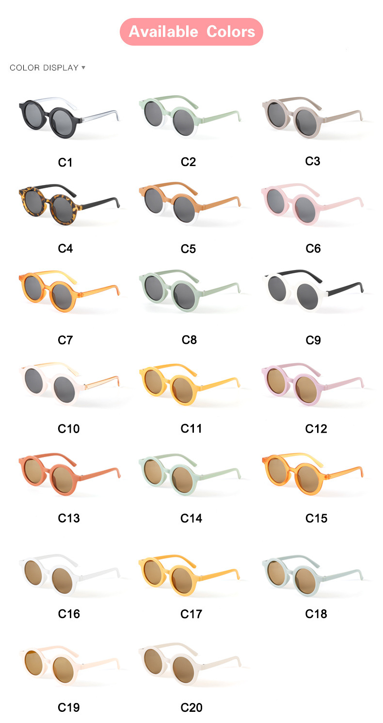 Children Unisex Cute Round Pc Round Frame Sunglasses display picture 1