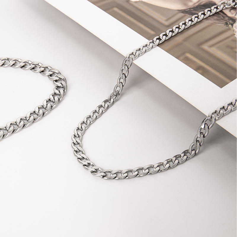 Stainless NK High Grade Titanium Steel Versatile Necklace Hiphop Men's Hip Hop Cuban Chain_voghion.com