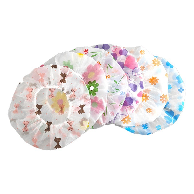 PEVA New Pastoral Thickened Waterproof High-end Frosted Printing Lace Increase Shower Cap Makeup Cap Manufacturer