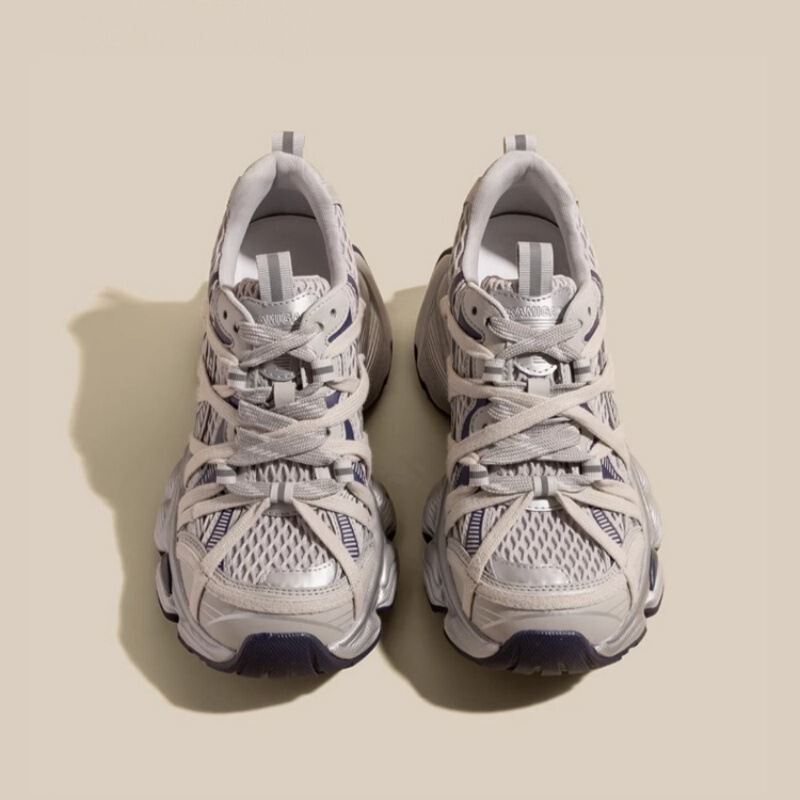 European Station Genuine Leather Dad Shoes for Women 2025 Spring New Breathable Mesh Straps Showing Feet Small Sports Street Casual Shoes European Station Genuine Leather Dad Shoes for Women 2025 Spring New Breathable Mesh Straps Showing Feet Small Sports Street Casual Shoes