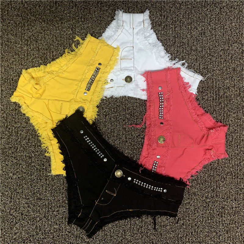 European and American Nightclub Sexy Shorts Internet Celebrity Super Shorts Spring and Summer Beach Bikini Ultra-Low Waist Cotton Tight Hot Pants