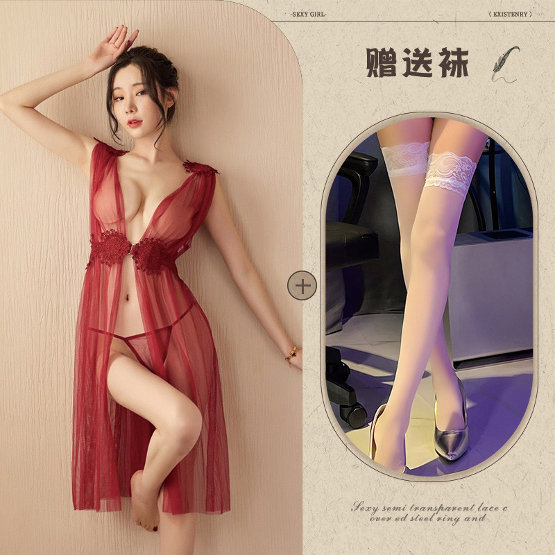 부르고뉴 + 흰색 스타킹