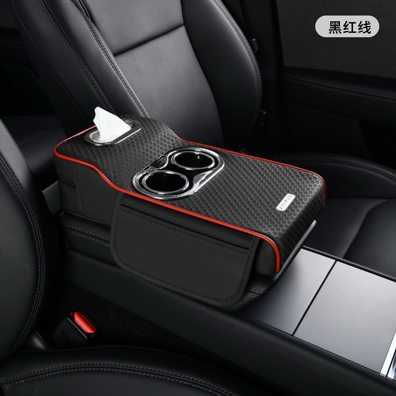 Fushou – New 3D Car Armrest Armrest box pad - red