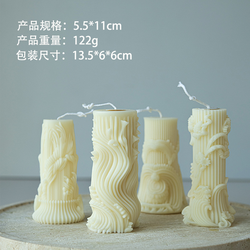 Vela de aromaterapia cilíndrica blanca lechosa de venta caliente transfronteriza, recuerdos, decoraciones para el hogar, velas en forma al por mayor, venta caliente de alta gama