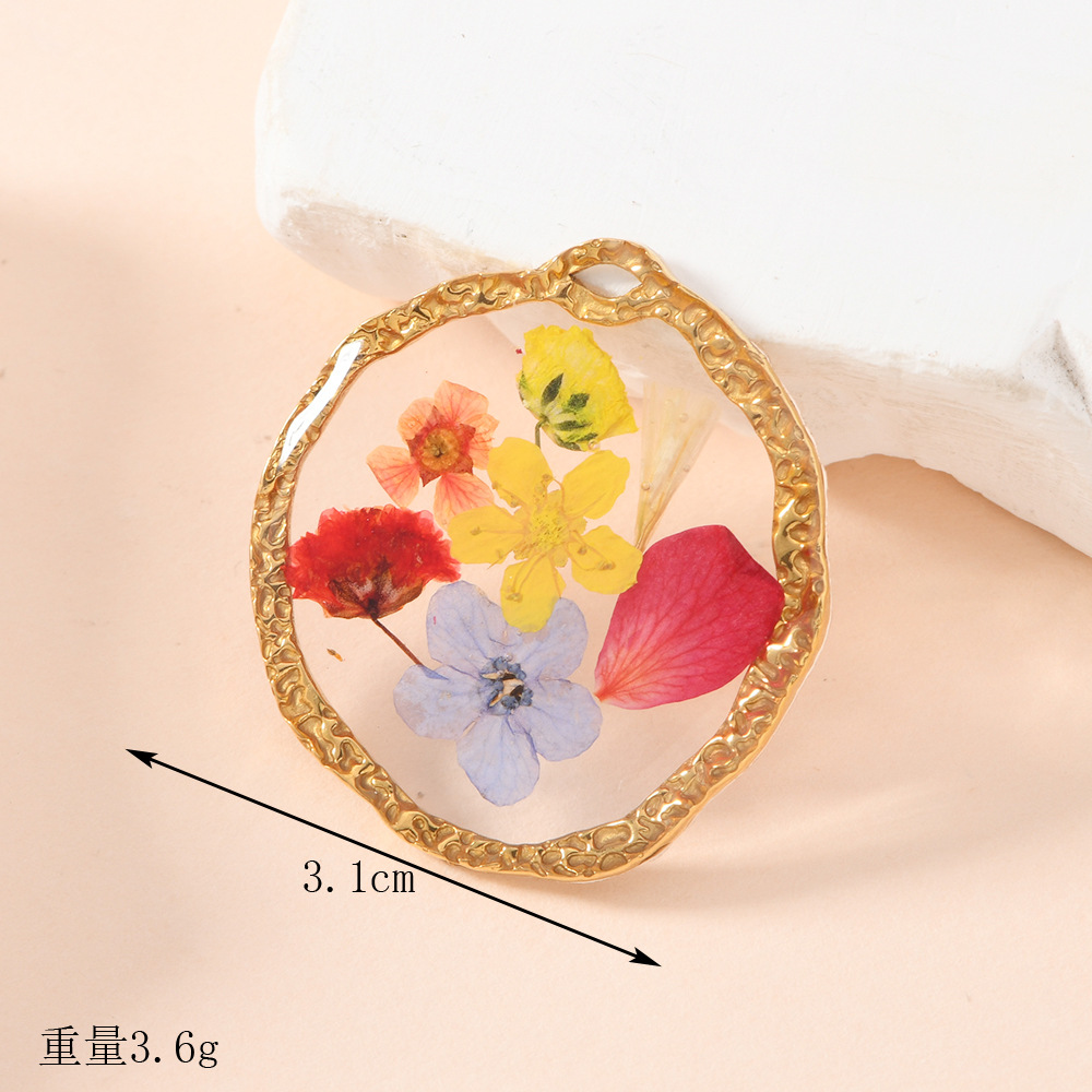 Colgante único suministro transfronterizo transparente colgante de flores inmortales accesorios joyería diy flores secas colgante colgante al por mayor